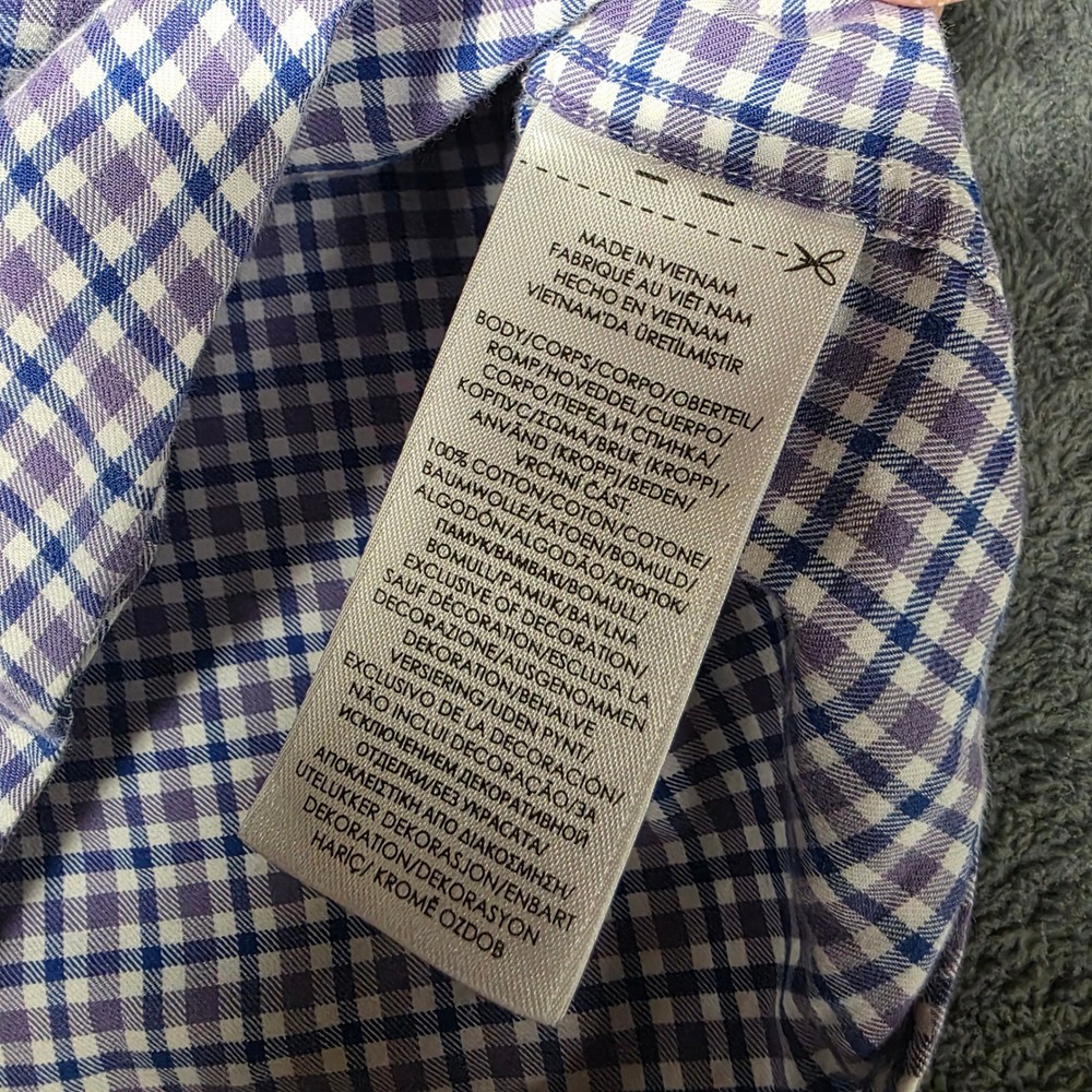 Polo Ralph Lauren Shirt Mens XL Gingham Button Down Purple Blue Preppy - Picture 4 of 9